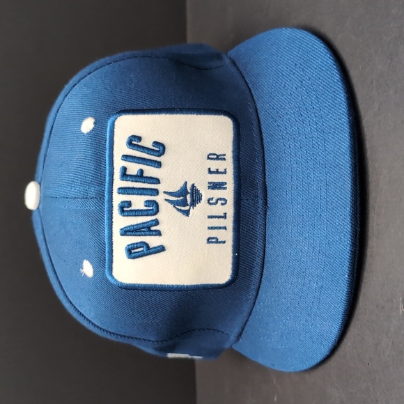Pacific Pilsner Men's Blue Flat Bill Snapback Hat. - Picture 2 of 8
